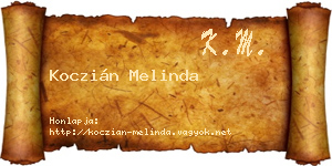 Koczián Melinda névjegykártya